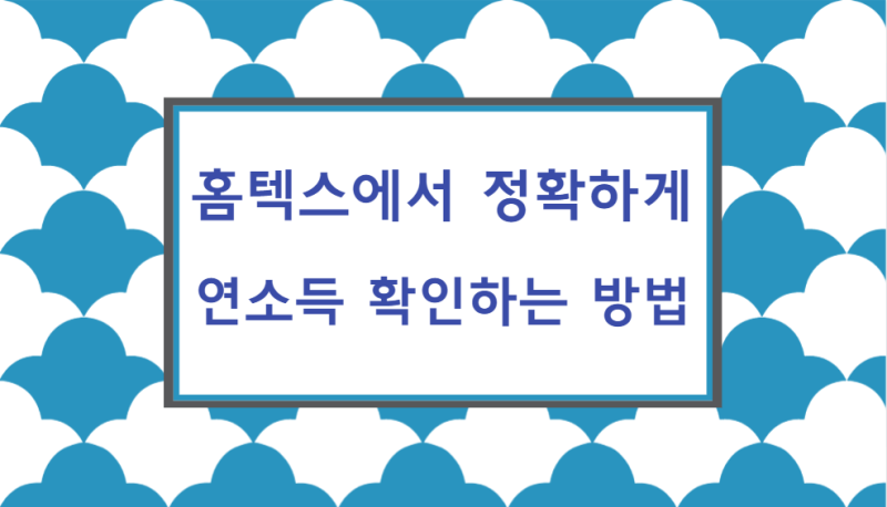 홈텍스에서 정확하게 연소득 확인하는 방법!