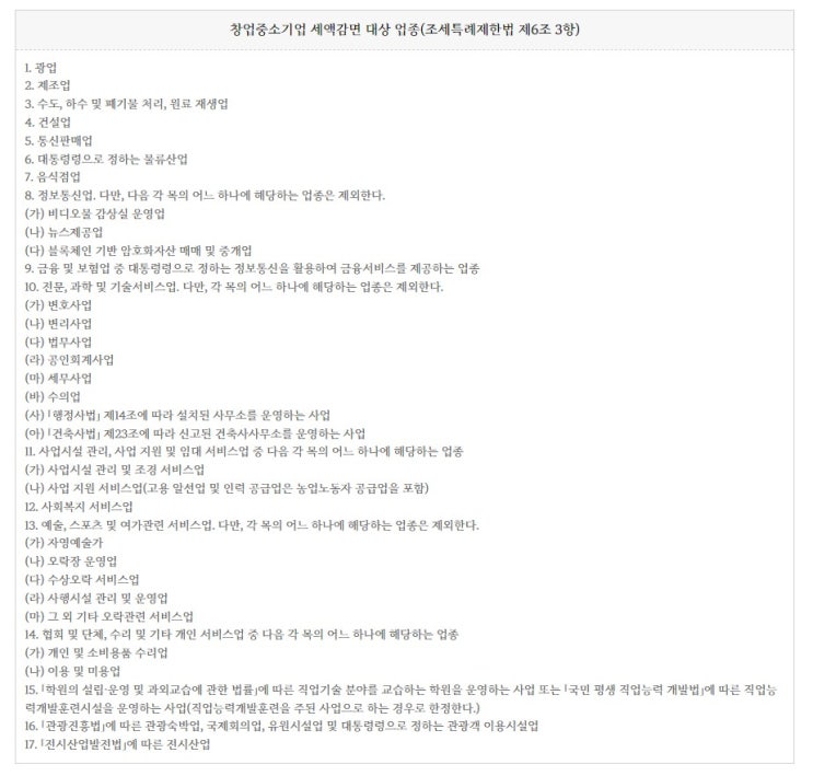 창업중소기업 세액감면