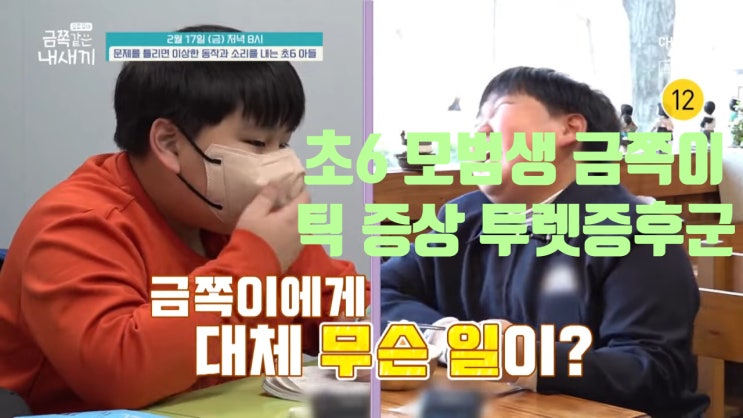  금쪽같은 내 새끼 134회 틱 증상 투렛 증후군 초6 금쪽이