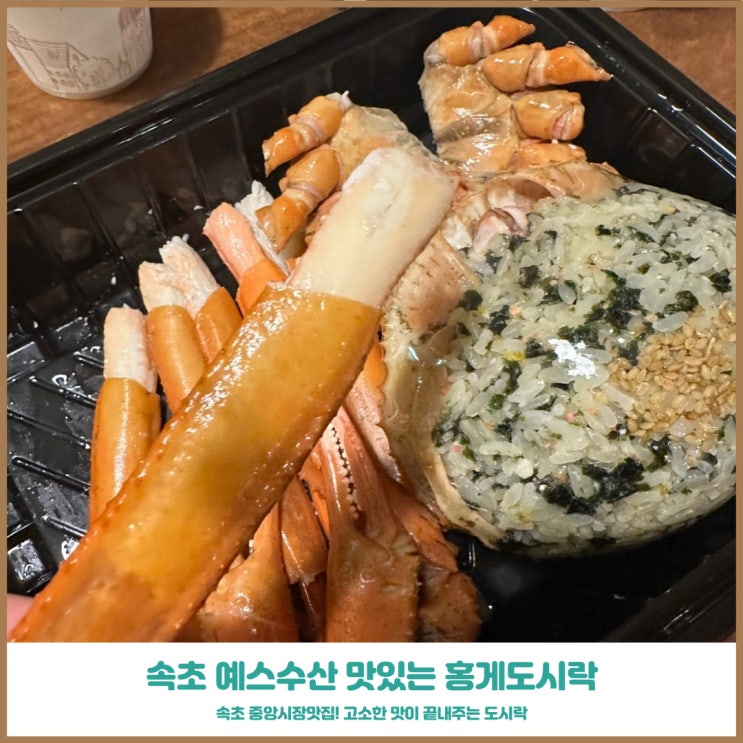  속초 예스수산 포장해서 먹는 홍게도시락 맛집