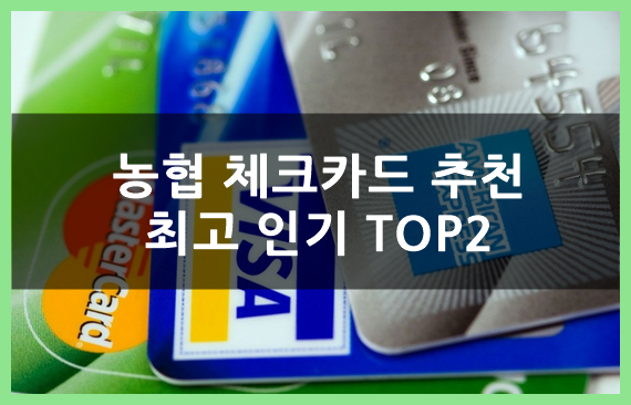  농협 체크카드 추천(ft.최고인기 TOP2)