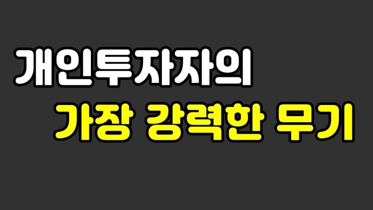 개인투자자의 가장 강력한 무기 개인투자자의 가장 강력한 무기