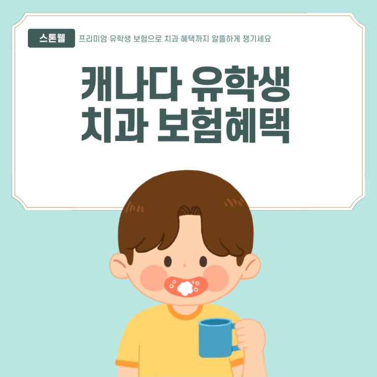 캐나다 유학생 치과 보험 혜택 받을 수 있는 프리미엄 유학생 보험