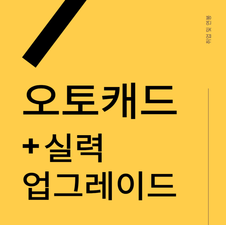 오토캐드만으로는 연봉 올리기 한계가 있다 오토캐드만으로는 연봉 올리기 한계가 있다