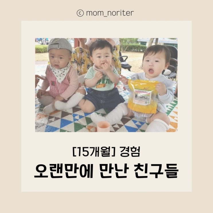  [15개월] 노리의 일상 노리터 : 오랜만에 친구들을 만났어요! 낯을 가리는 아이, 소띠 친구들