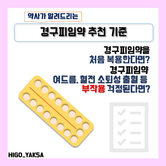  [경구피임약] 약사가 알려드리는 나에게 맞는 경구피임약 추천 기준