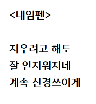  네임펜 쓰다가 쓴 자작시: 네임펜