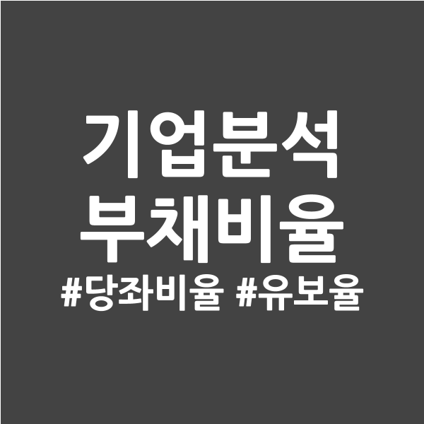  ③ 기업분석 - 부채비율, 당좌비율, 유보율
