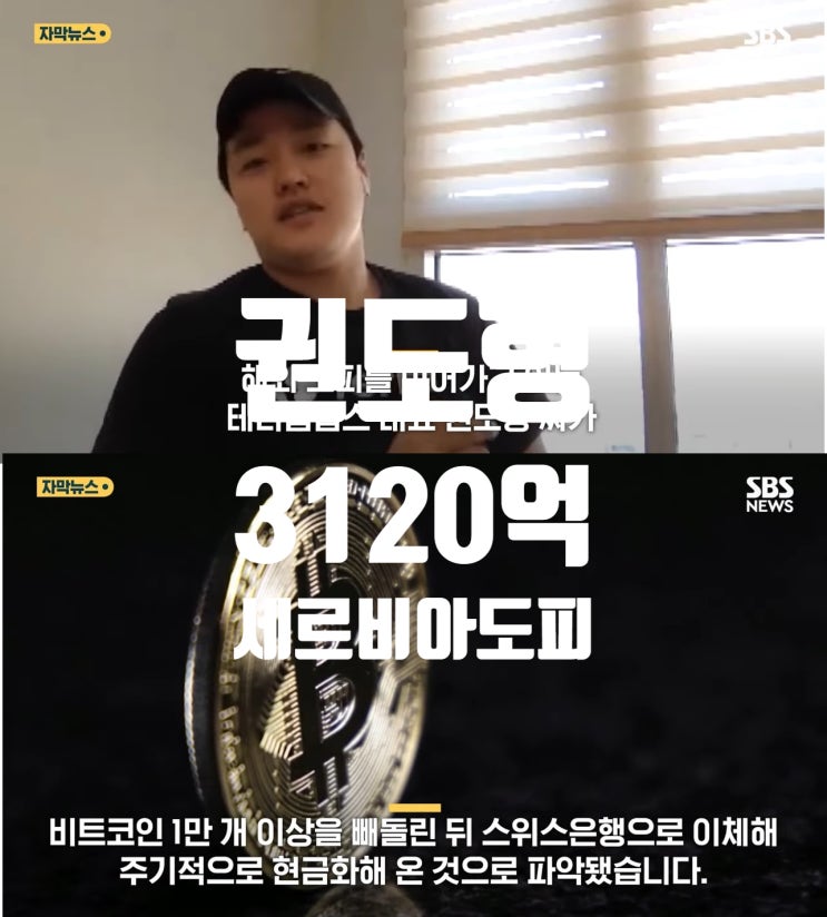 루나 코인 테라폼랩스 권도형 비트코인 1만개 콜드월렛 보관 스위스 계좌 인출 3120억 빼돌려 세르비아 체류중