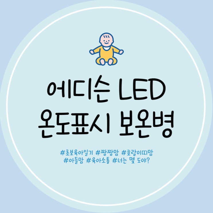  온도표시 보온병 에디슨 LED 온도표시 원터치 분유 보온병 아기랑 외출 필수
