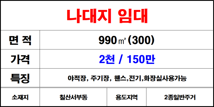  김해칠산나대지임대