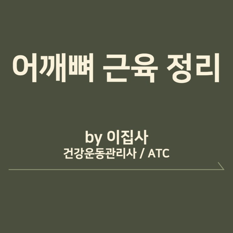  어깨 근육 명칭, 어깨뼈 총정리(By. 건강운동관리사)