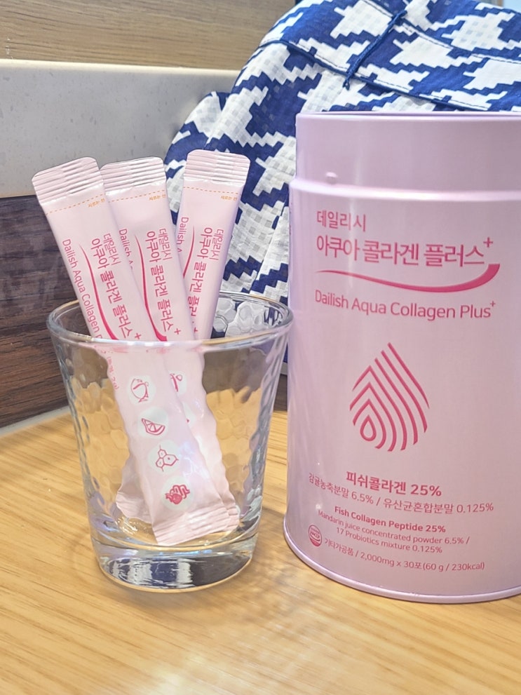  데일리시 아쿠아 콜라겐 플러스/ 장건강까지 생각하는 피쉬콜라겐 섭취해요~