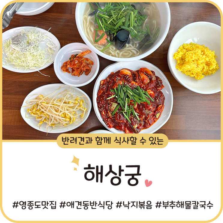 인천 애견동반식당 [해상궁] 을왕리 낙지볶음, 해물칼국수 맛집