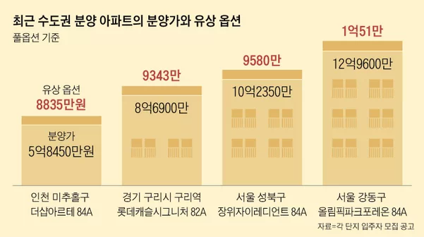 아파트 분양시장,  유상 옵션 늘려 분양가 인상