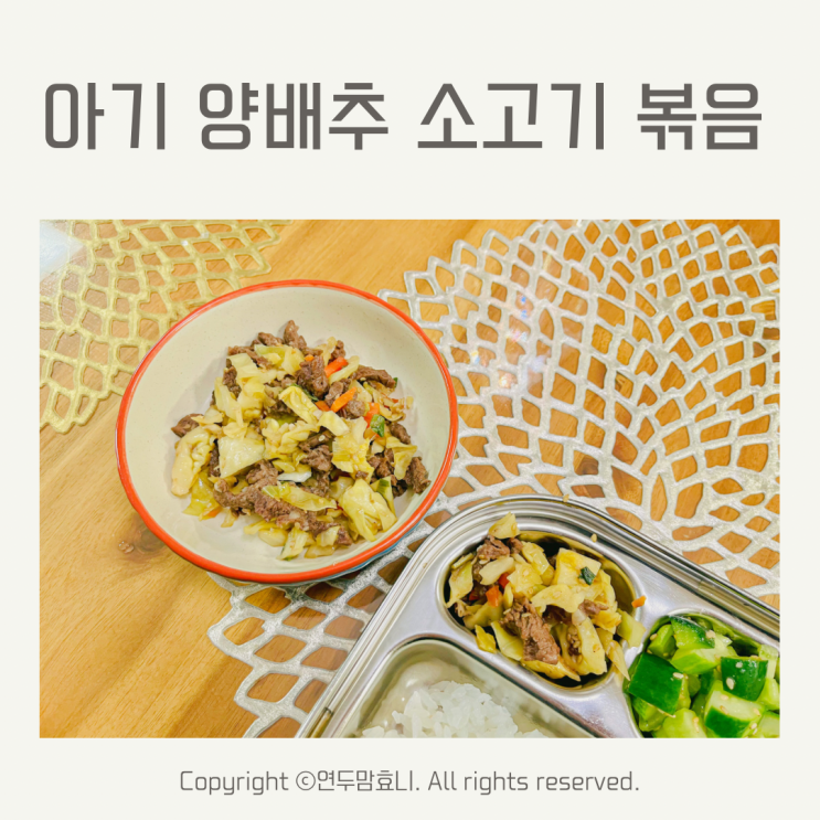 돌아기 양배추 소고기 볶음 18개월 19개월 유아식 반찬 돌아기 양배추 소고기 볶음 18개월 19개월 유아식 반찬