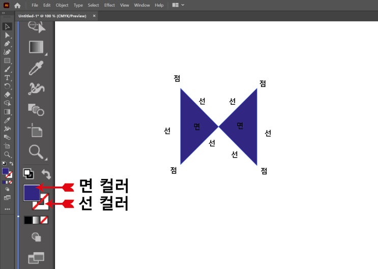  어도비 일러스트 디자인 기초 직선따기