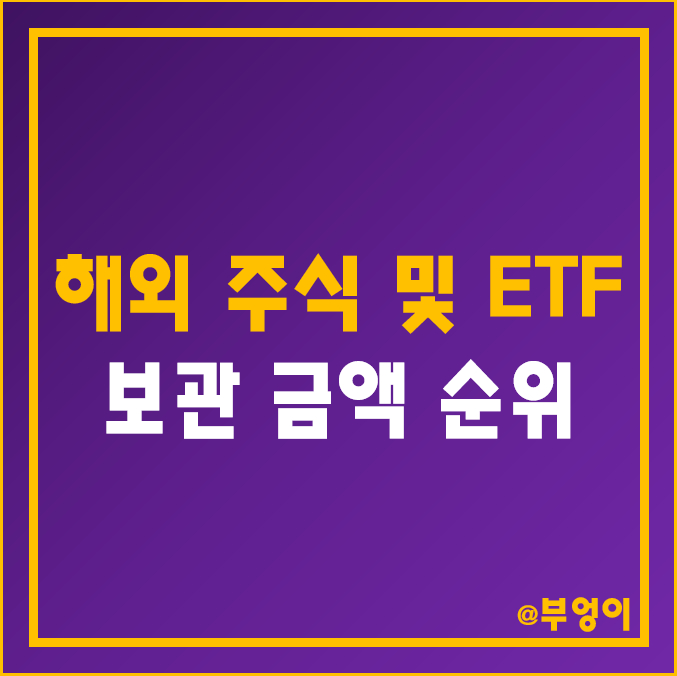국내 투자자들의 해외 주식· ETF 보관 금액 현황 및 순위