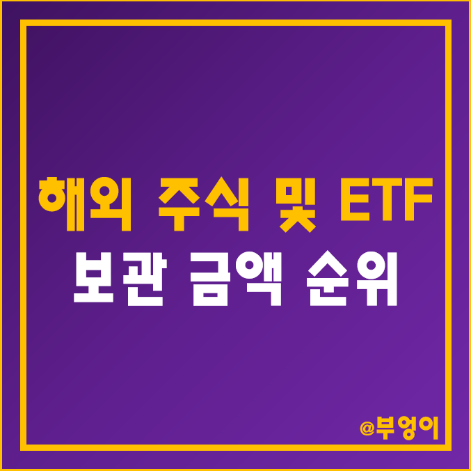 국내 투자자들의 해외 주식· ETF 보관 금액 현황 및 순위 국내 투자자들의 해외 주식· ETF 보관 금액 현황 및 순위