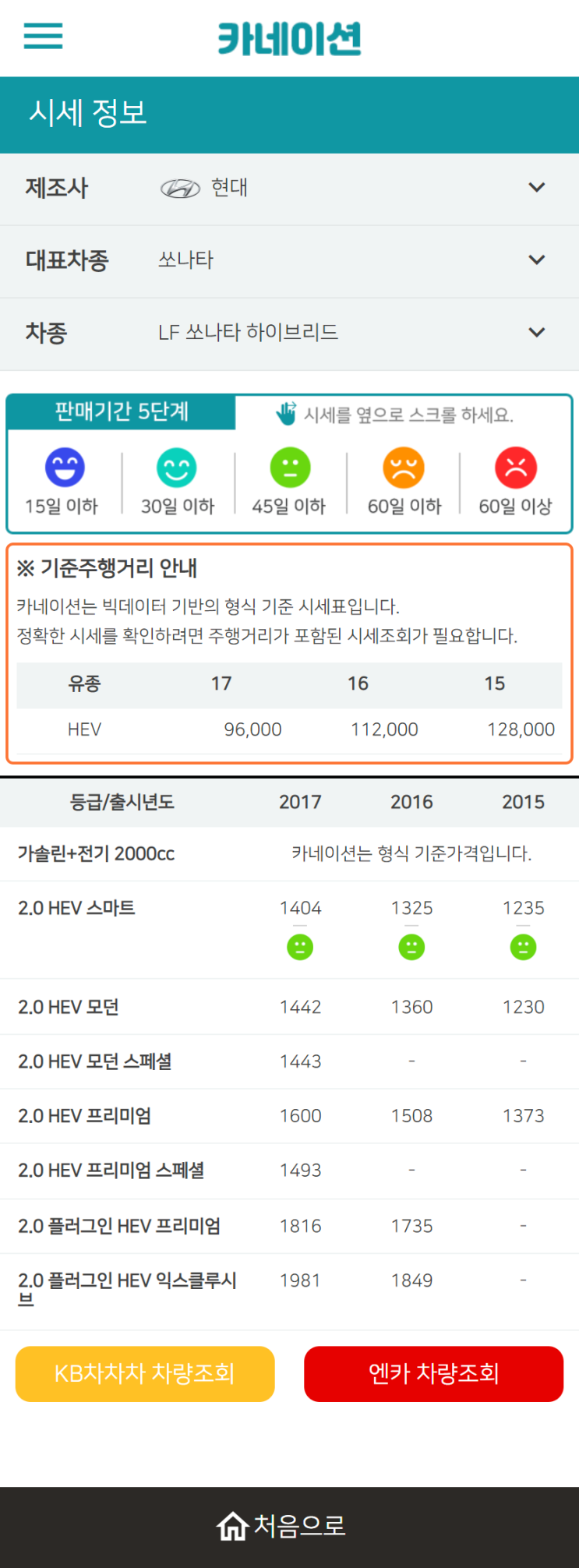 하우머치카 2023년 2월 LF쏘나타 하이브리드 중고차시세.가격표 하우머치카 2023년 2월 LF쏘나타 하이브리드 중고차시세.가격표