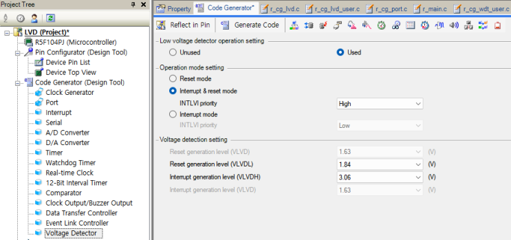  LVD(Low Voltage Detector) Code