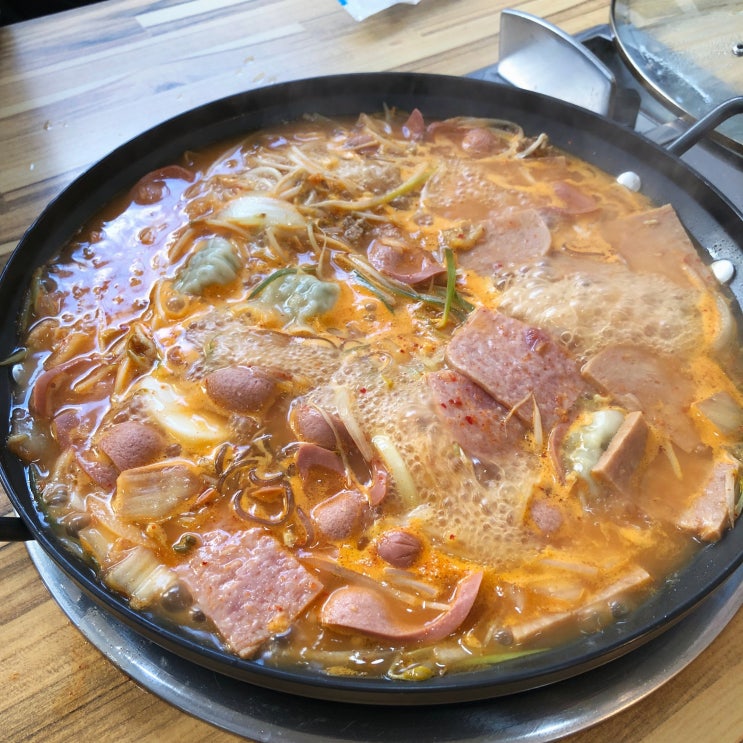  호구포역 맛집 마약부대찌개 밥 라면 무한리필 계란후라이 서비스