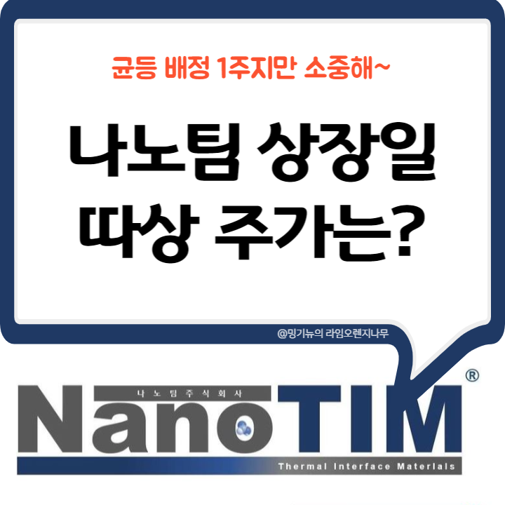  나노팀 상장일 따상 주가 얼마?