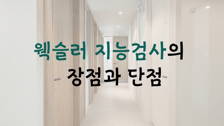 웩슬러 지능검사의 장단점 feat.인천심리상담센터