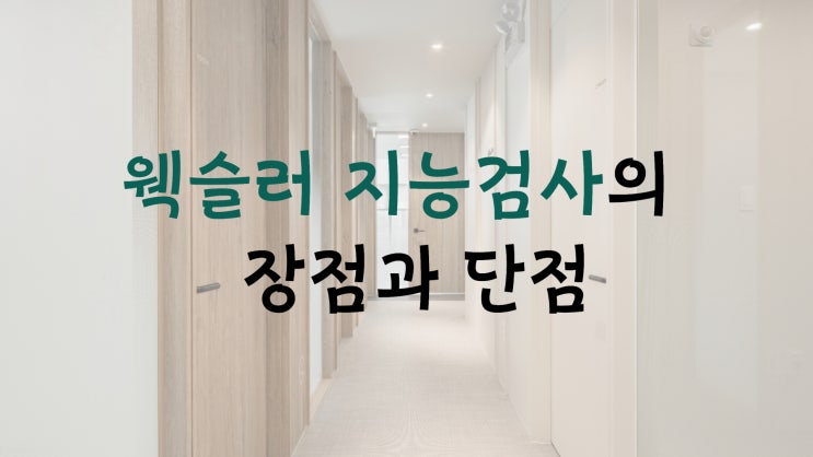 웩슬러 지능검사의 장단점 feat.인천심리상담센터 웩슬러 지능검사의 장단점 feat.인천심리상담센터