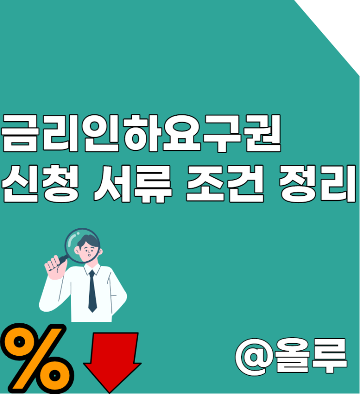  금리인하요구권 서류 조건 이럴때 신청 가능합니다.