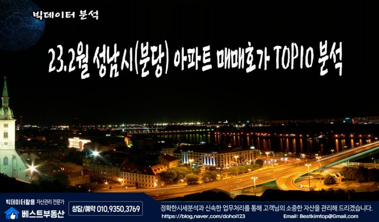  23.2월 성남시(분당) 아파트 매매호가 TOP10 분석 !!!