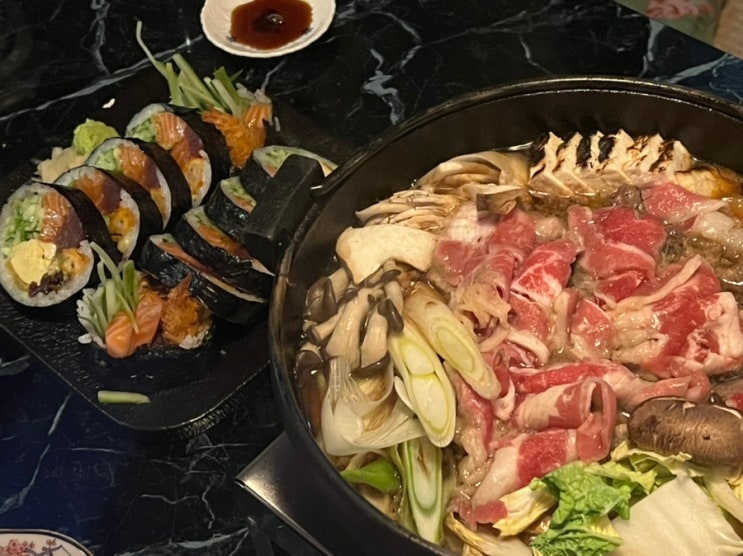  천안 불당동 이자카야 텟펜 모둠 사시미 후토마끼, 우삼겹 스키야키 그리고 하이볼