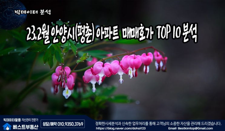  23.2월 안양시(평촌) 아파트 매매호가 TOP10 분석 !!!