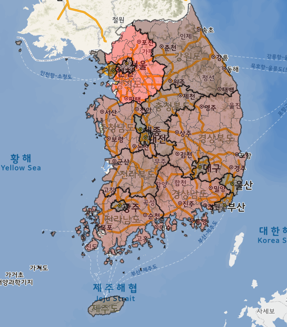  [데이터 시각화] 지도그래프(Map Chart) 그리기 - 히트맵, 버블차트