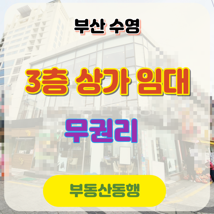  [수영구상가]수영 팔도시장 근처 3층 건물 임대, 대세는 상가입니다!