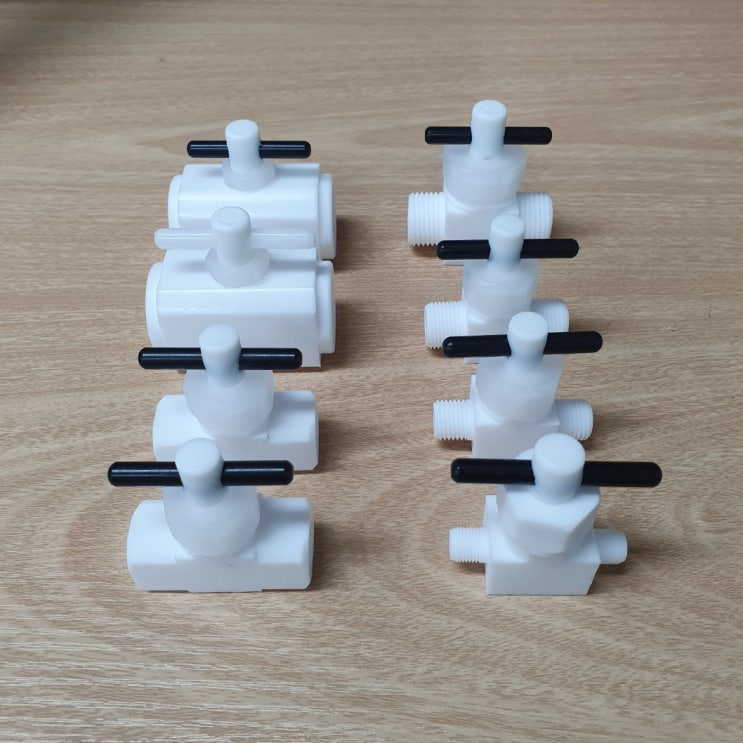  PTFE 테프론 2-way 밸브 Tap 타입 아답터 [파이프 테플론 teflon 볼밸브] ballvalve valve 2-wayvalve PTFE