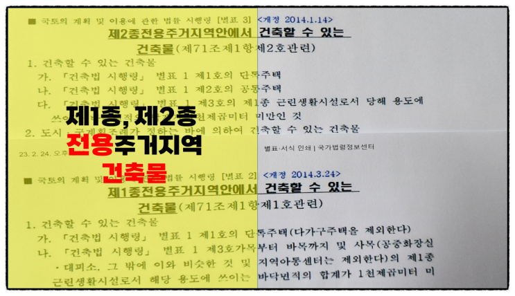  제1종, 2종 전용주거지역 내 건축물 총정리