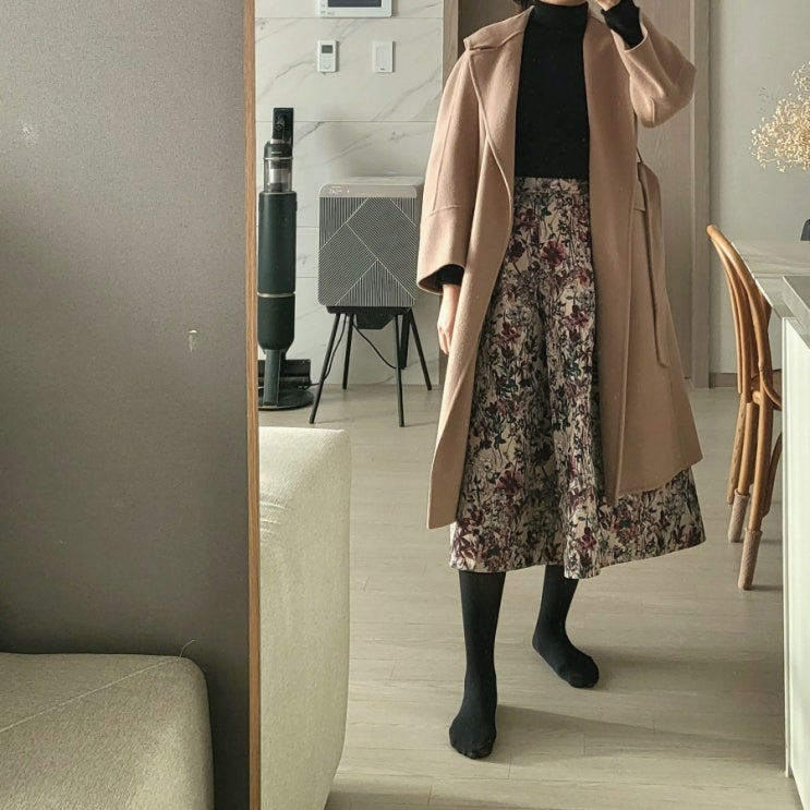  데일리룩 :) 마인 후드코트 & 마인 자카드 스커트