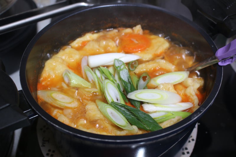 수제비 반죽 부침가루로 얼큰 고추장수제비 만드는법