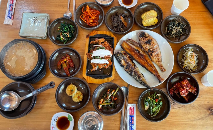  대부도 생선구이 한정식 벚나무집 11가지 반찬에 청국장까지