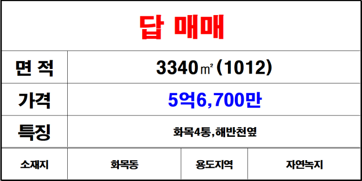  김해칠산(화목동)답매매,논매매