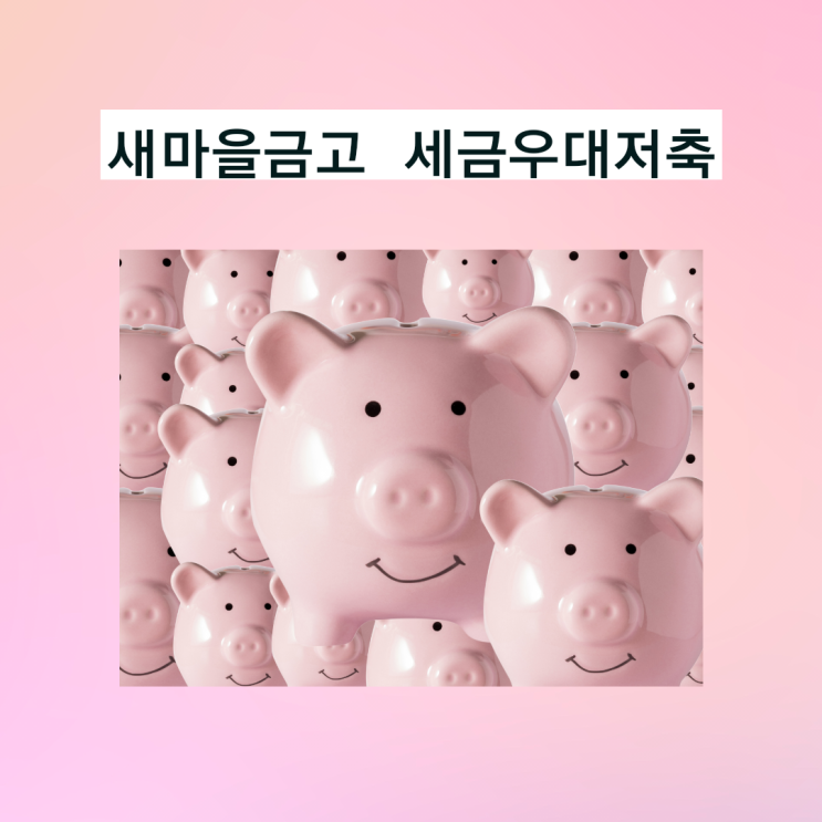  새마을금고 세금우대저축 예금 가입.