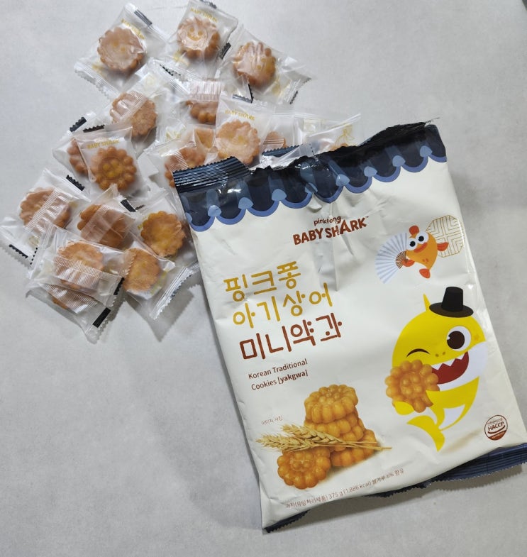  어린이 간식 유아 약과 추천 핑크퐁 아기상어 약과 쿠키