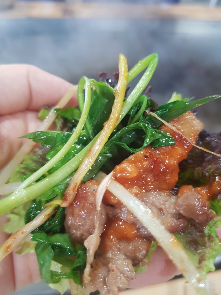 양산 고깃집 호포 당구대 철판삼겹살(불쇼,가족식사추천)