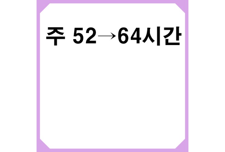 주 52→64시간, 근로시간 개편 본격,논의중,연장근로