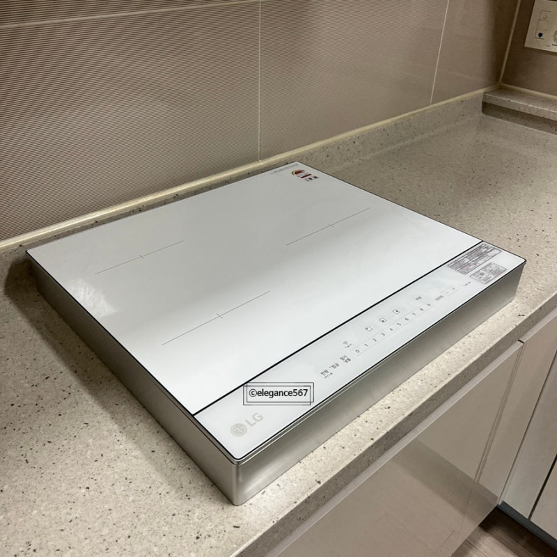 [LG 디오스 오브제 컬렉션 인덕션] 내돈내산 설치 후기 / 6cm 케이스 스탠드 / 화이트 전기레인....