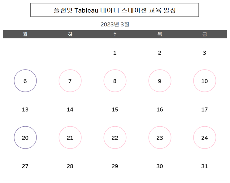[플랜잇 파트너스] 2023년 3월, 태블로 정기 교육 일정 안내