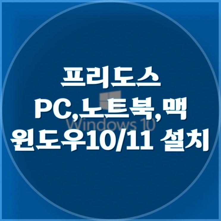  프리도스, 윈도우 10/11 설치 윈도우설치 맥용윈도우설치