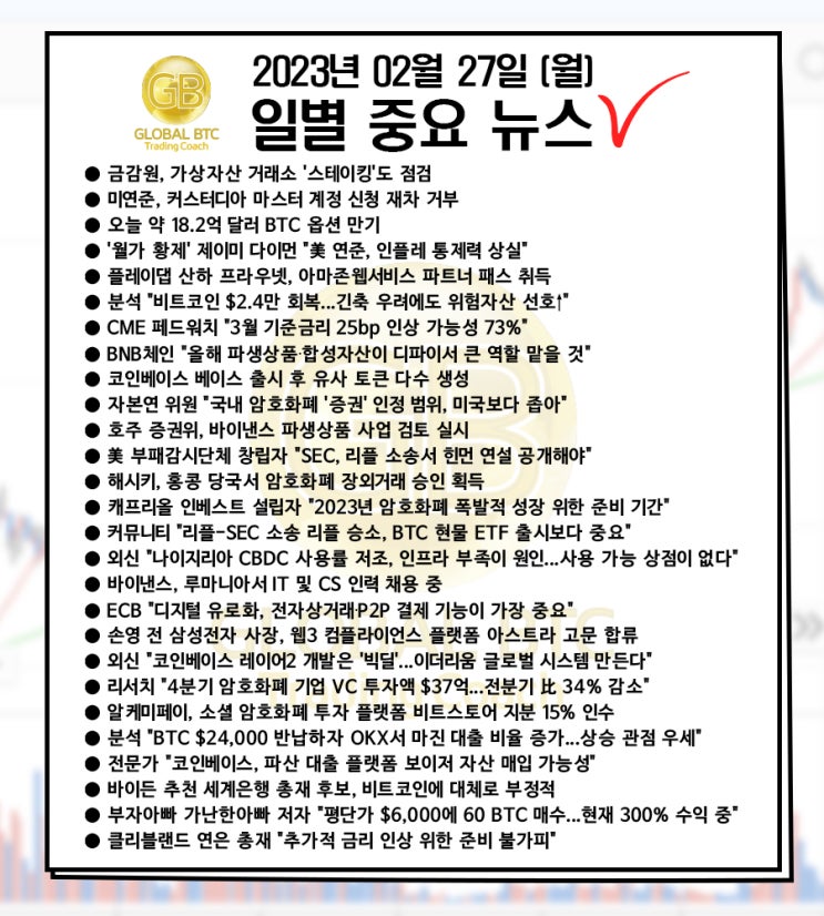  2023년 02월 27일 (월) 일별 중요 뉴스