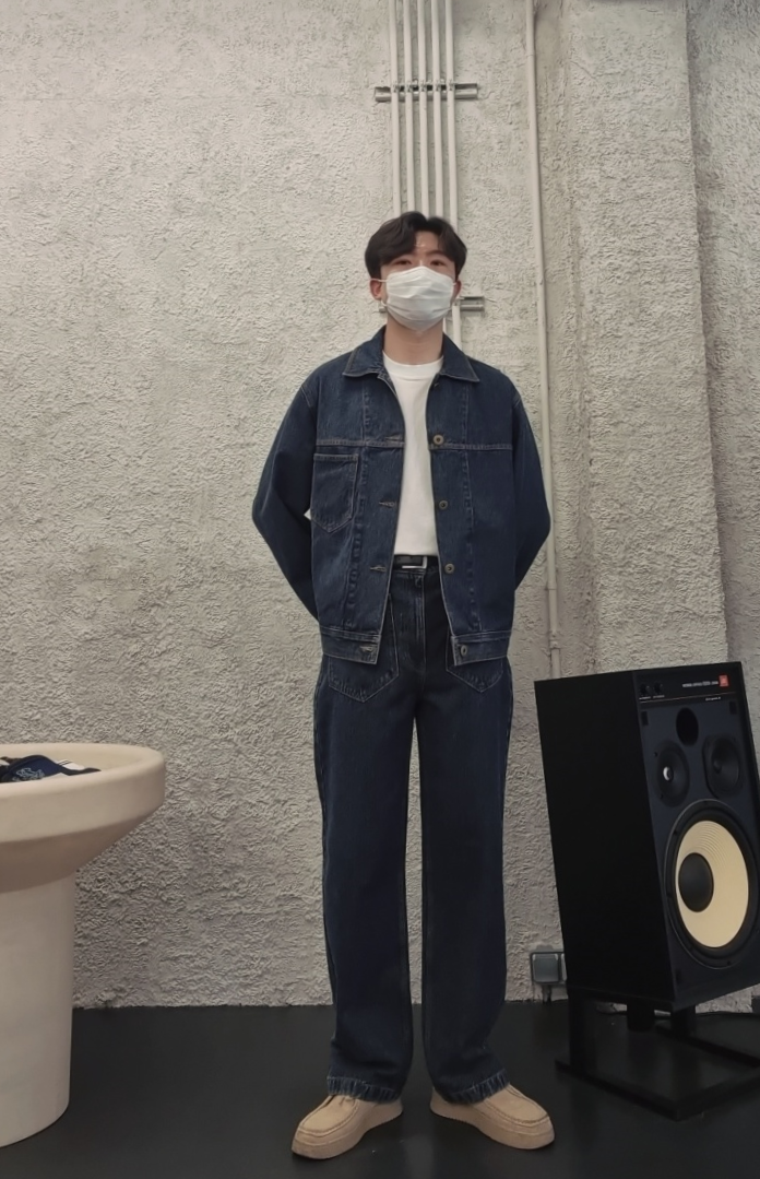  커스텀멜로우 청자켓 코디 남자 청청패션 봄 코디 데님셋업 입어보기